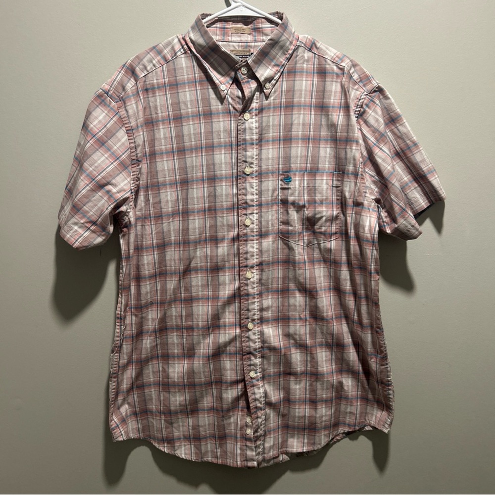 Southern Marsh Red and White Casual Button Down Shirt